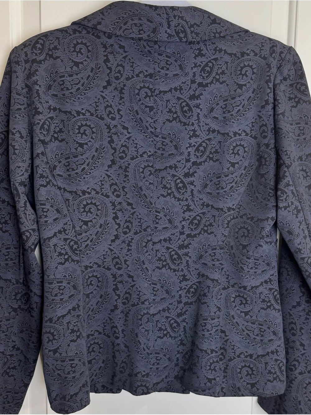 T Milano Size 8 Paisley 2 Piece Skirt Suit Blazer Gray Black Career